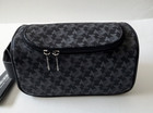 True Religion Mens Toiletry Bag Travel Dopp Kit Faux Leather Black