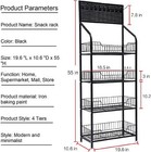 4 Tiers Retail Display Rack Snack Display Organizer Snack Rack Stand With Hooks