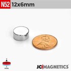 12mm X 6mm N52 Rare Earth Neodymium Magnet Round Discs 12x6mm