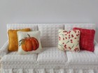Dollhouse Miniature Handmade Set Of 8 Assorted Throw Pillows cushions
