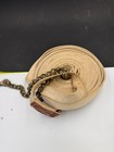 White Beige Cotton Horse Lunge Line W  Swivel Snap Leather