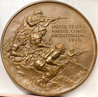 Birth Of The Us Marine Corps 1775-1975 Large 3    Bronze Medal Hr Hal Reed P-mint