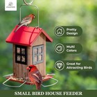 Kingsyard Cute Bird House Feeders For Outside  Hanging Metal Bird Feeder With 4