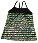 Motionwear Dance Top Camisole Cami Sequin Animal Print Green Black New Women L