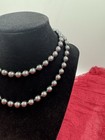 Vintage Hematite Hand Knotted Endless Necklace Long 28   