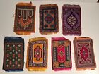7 Early 1900s Tobacco Felts Flannels Oriental Rug Silk Fringe Vivid Colors Nice