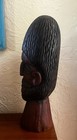 Art Deco Mcm Vintage Rastafarian African Man Hand Carved Wooden Head Sculpture