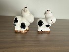 Vintage Cute Happy Cow Salt And Pepper Shakers White Black Sweet