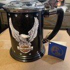 Harley-davidson Heritage Softail Classic Tankard Collectible W  Chrome Lid Black