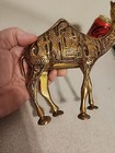 Vtg Solid Brass Camel W ornate 3 Kings Wise Men Scene 8     9  Great For Nativity