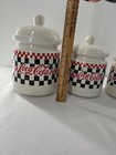 Coca Cola Checkered Four Piece Kitchen Canister Set