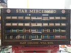 Vtg Star Mercerized Sewing Thread 4 Drawer Spool Display Cabinet Glass Front