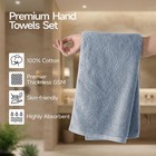 2 Pcs Blue Luxury Hand Towels 16x32 Inch 450g 100  Cotton Quickdry Kitchen