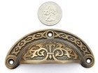 6 Antique Vintage Style Victorian Brass Apothecary Bin Pulls Handles 3 cntr   a5