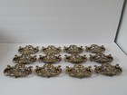 Vtg Chunky Large Brass Tone Drop Bail Cabinet Drawer Pulls Handles Lot Set Of 12