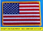  3  Usa American Flag Embroidered Patch Iron-on Sew-on Gold Border  3   X 2       