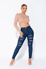 Womens High Waist Skinny Stretch Ripped Jeans Slim Denim Pants Jeggings Trousers