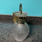 Vtg 60s Progress Lighting Ornate Gold Metal Wall Sconce W Textured Glass Shade