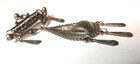 Antique Unique Womens 925 Silver Filigree Pin Brooch 3  X 1 1 2  8 5 Grams