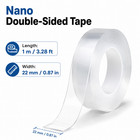 Nano Double Sided Tape Clear Strong Adhesive Removable 39in X 0 87in
