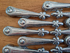 Vintage Alexander Chrome Stair Clips 17 Pairs 34 Pieces Fleur De Lis Chrome