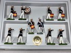 W Britain 5799 Usmc Fleet Marine Force Pacific Drum Bugle Team 10pc Boxed