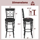 Set Of 4 Vintage Swivel Bar Stools 30  Bistro Upholstered Dining Chairs Black