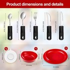 2 Sets Adaptive Utensils Bowl And Plate Set Adaptive Self Feeding Dinnerware Wit
