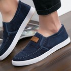 Mens Casual Denim Loafers Canvas Slip On Flats Soft Breathable Driving Shoes