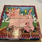 Melissa   Doug Farm Animals Wooden Cube Puzzle W  Tray 6 Different Puzzels In 1