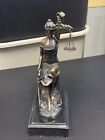 Bronze Seated Lady Justice Sculpture On Base