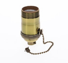    Brass Pull Chain Socket  Antique Brass Finish  Pull Chain  On off Function  Un