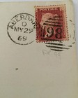 1869  Queen Victoria   One Penny Red Postal  Cover Plate 99