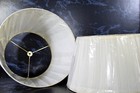 Lamp Shades Ivory White Pleated Set Of 2 New