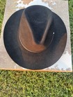 Resistol Beaver Cowboy Hat Black Cattleman Silver Belly Size 7 Oval 4    Brim Usa