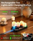 6 Pcs Rechargeable Tea Lights Candles With Charging Base And Remote Timer   1 5 