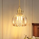 Vintage Gold Pendant Light  Pendant Light Fixtures With 70 Inch Cord And Amber 