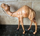 Vintage Leather Camel Statue - Hand Crafted -figurine Art - 11 5  Tall