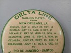 1910s Delta Lines Mississippi Shipping Pocket Mirror Advertising Rio De Janeiro