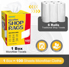 Shop Rags  100 Sheets Microfiber Cleaning Cloth Commercial Grade Washcloths Lint