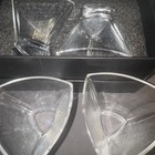 Joyjolt Barware Carre 4 Whiskey Glasses Square Base Offset Angular Design 10 Oz