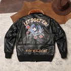 Oil Wax Goatskin G1 Bomber Jacket Men s Winter Warm Genuine Leather Jacket
