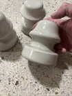 3 Vintage White Ceramic Porcelain Electric Telephone Telegraph Pole Insulator