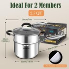 2 5 Quart Stainless Steel Saucepan With Steamer Basket small Pots For Cooking