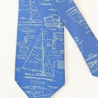 Alynn Neckwear Mens Blue Silk Sail Plans Blueprint Nautical Sailing Tie Handmade