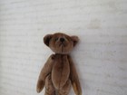 Tiny Teddy Bear Brown Fur Handmade 2 1 2 Inch Stitched Nose Mini Miniature Size