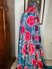 Fine Antique Cerulean Blue Silk Piano Shawl Manton De Manil
