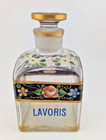 Mouth Wash Antique Apothecary Vanity Glass Bottle Hand Painted Floral Enameled