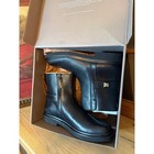 Franco Sarto L-axel Black Leather Ankle Boots Women s 9m Side Zip Moto  nib 