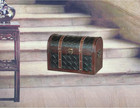 Wooden Leather Treasure Chest Vintage Trunk  Small Storage Chest  Mini Memory Su